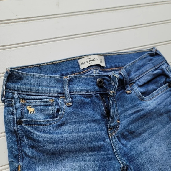 Abercrombie Kids Girls Skinny Leg Denim Pants Blue 26x28 Size 14 - Picture 2 of 13